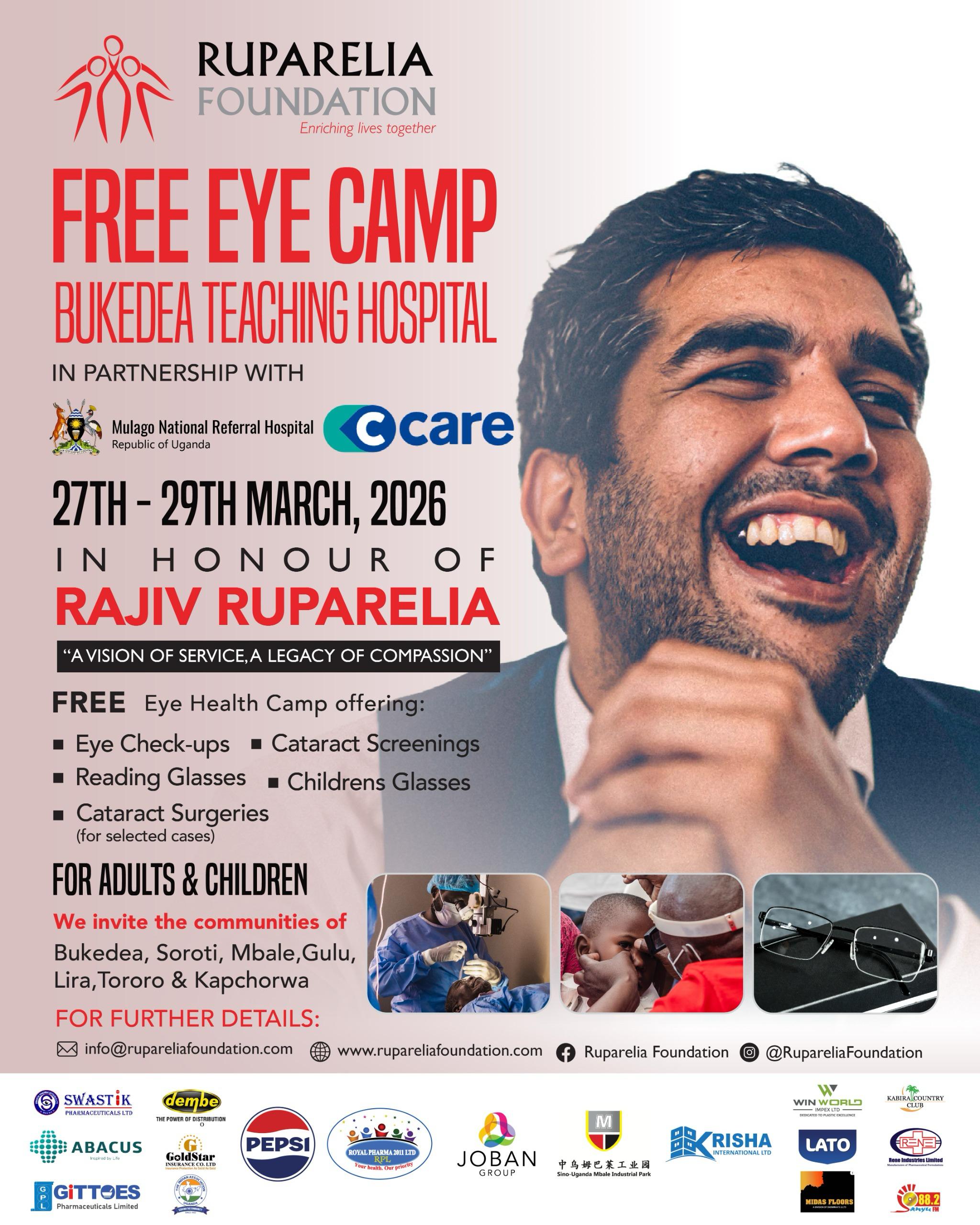 Free Eye Camp Launched in Memory of Rajiv Ruparelia, Thousands Set to Benefit
