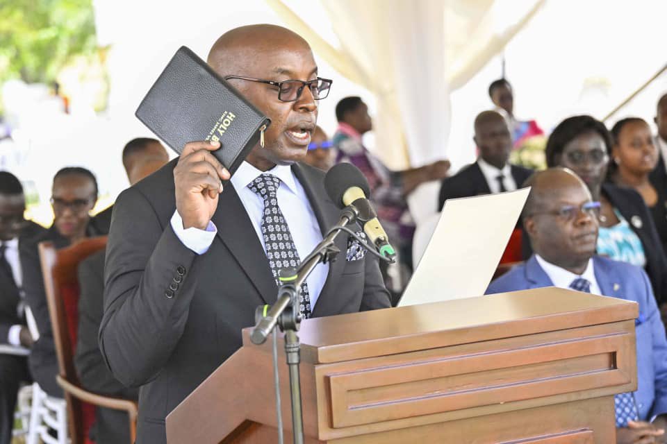 Dr. Flavian Zeija Sworn In as Chief Justice at President Museveni’s Kisozi Home