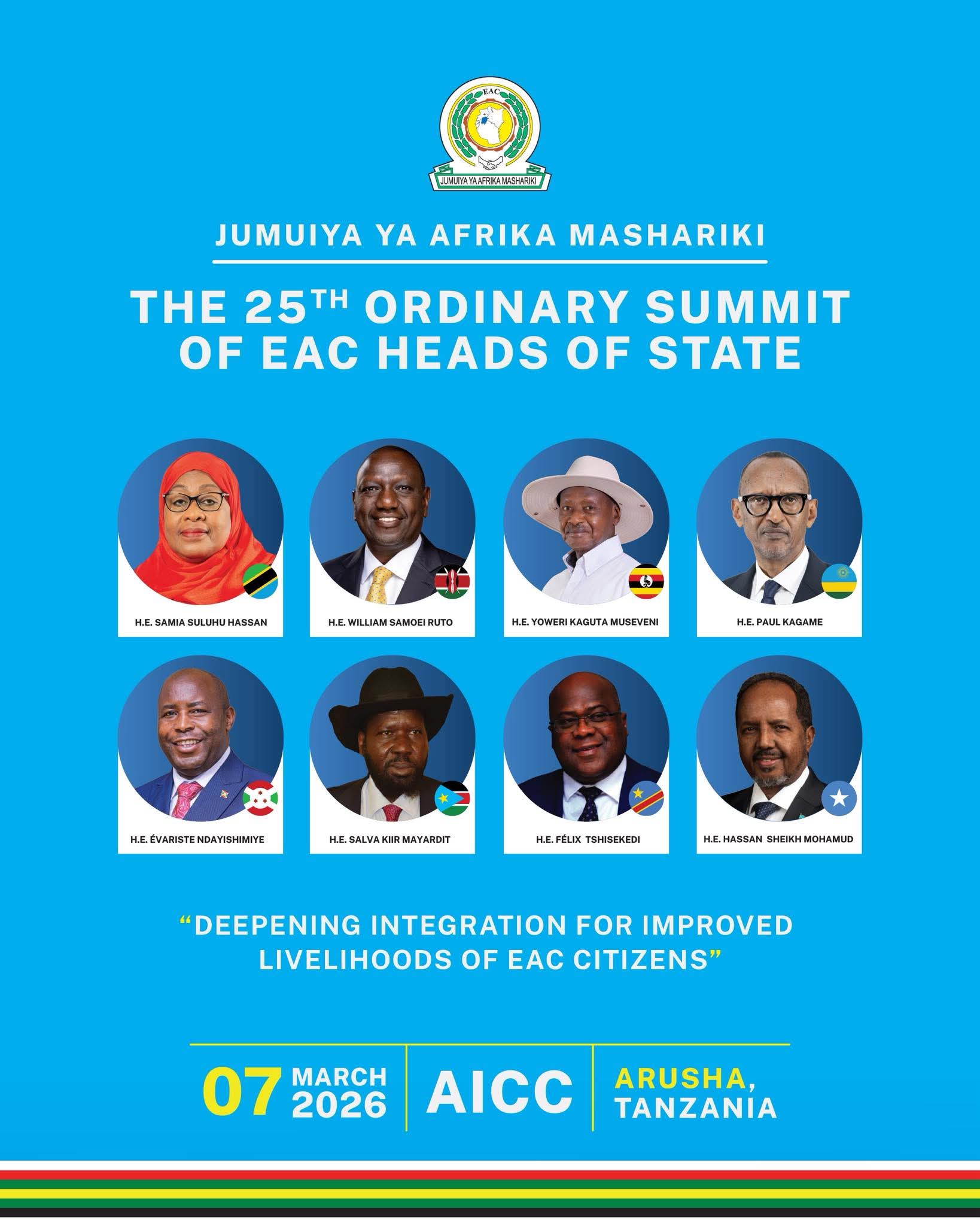 EAC Heads of State to Convene 25th Ordinary Summit in Arusha