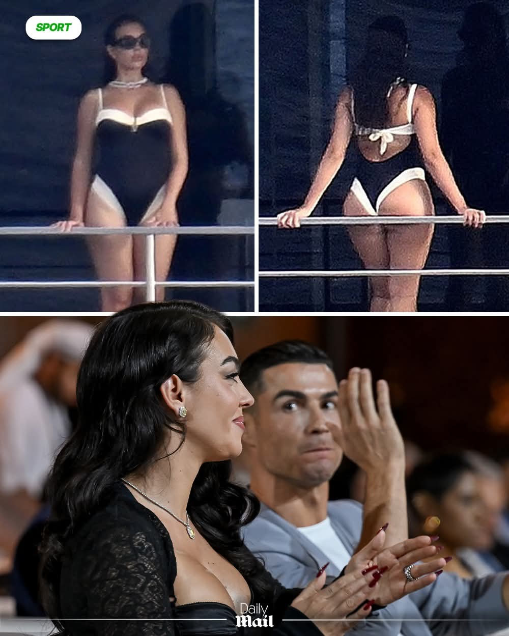 Georgina Rodriguez set pulses racing as she posed on a superyacht in Mallorca on Tuesday