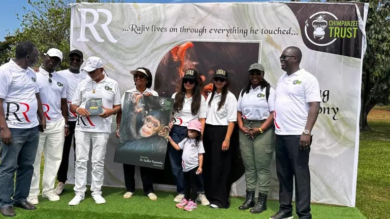 Sudhir Donates Shs50m to Ngamba Chimpanzees as Sanctuary Honors Late Rajiv