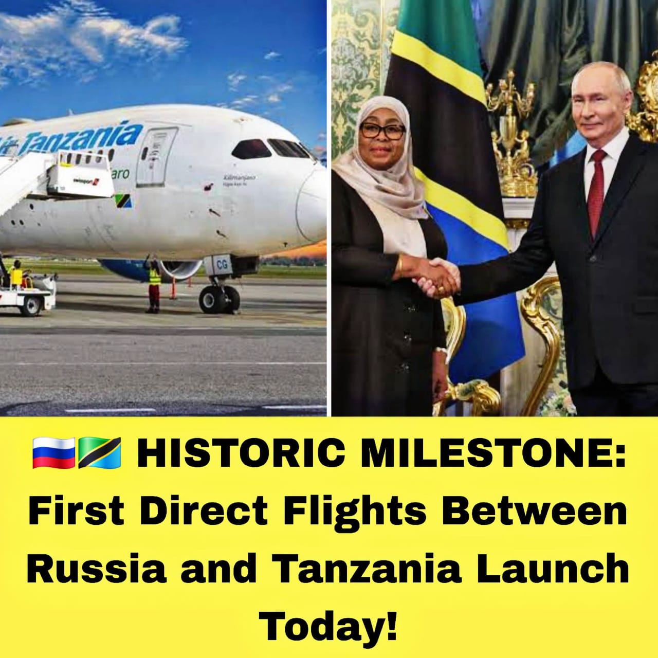 HISTORIC MILESTONE: First Direct Flights Between Russia and Tanzania Launch 